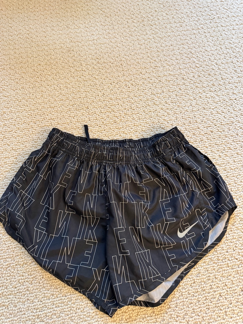 Nike Black All-Over Logo Women's Athletic Shorts